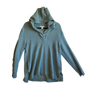 Athleta Hooded Pullover Sweater Womens Small Coastal Luxe Oversized Waffle-Knit